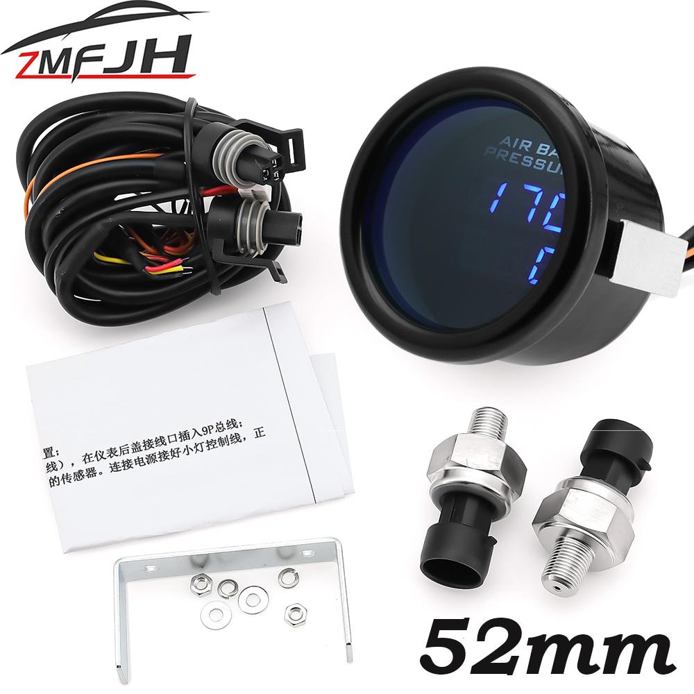 A Triple Dual Display Air Pressure Guage LED Digital Air Suspension Gauge 0-220PSI with 3pcs/2pcs 1/8NPT Sensors For Car Gauge