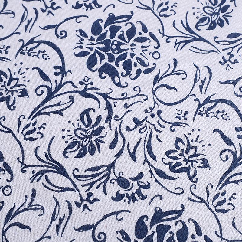 Floral Linen-Style Cotton Fabric for Clothes, Lining, Sofa, Tablecloth, Curtain, and Pillowcase