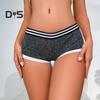 Damen-Boxershorts, atmungsaktiv, niedrige Taille, Unterhose, Fitness-Boxershorts für Sport, Zuhause, Fitnessstudio, Alltag