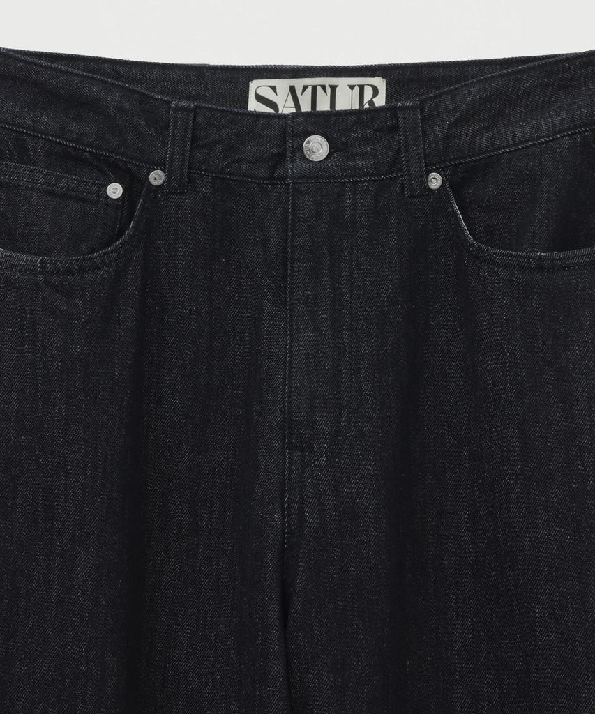Seteo Wide Curved Denim Pants Indigo