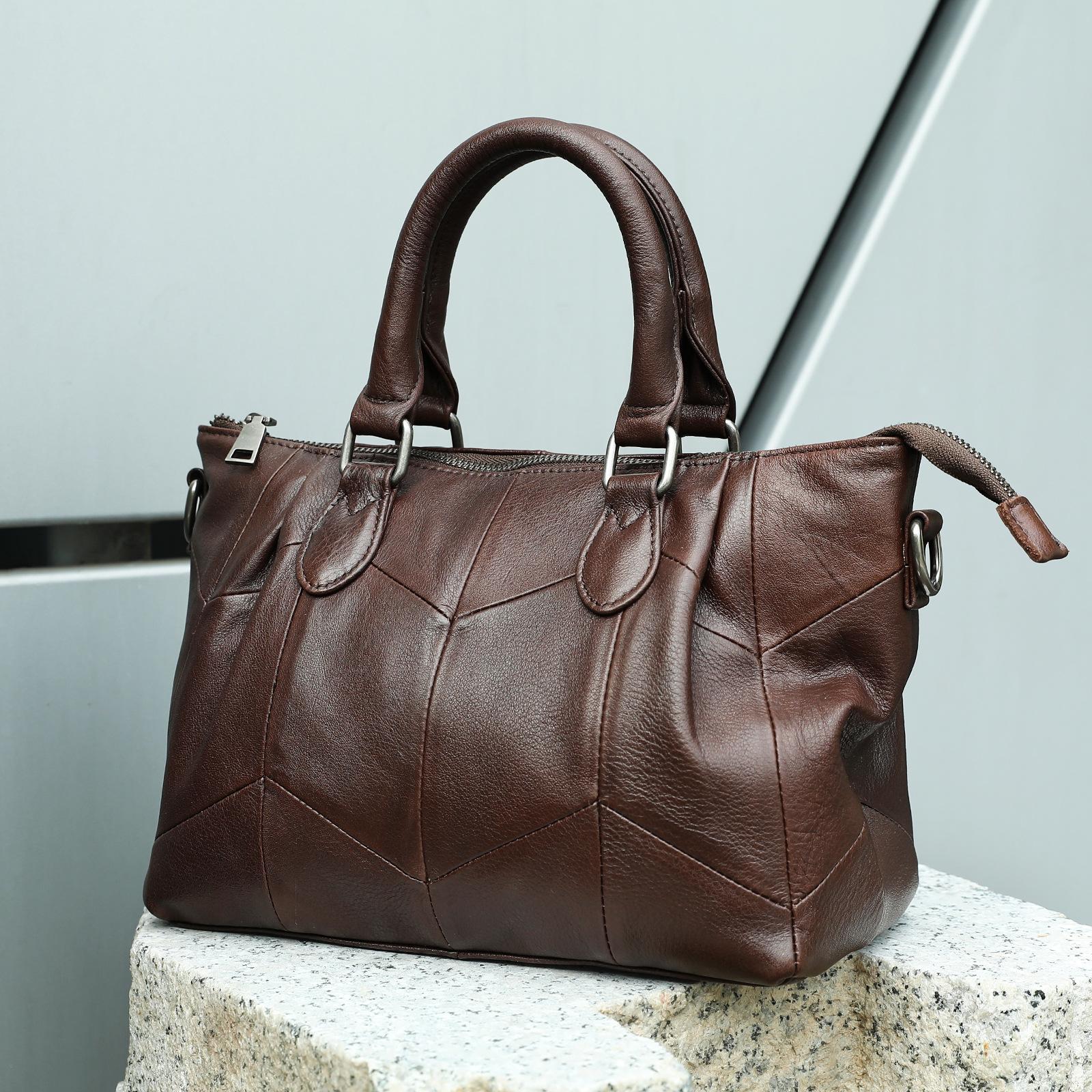 

Жіночі сумки зі справжньої шкіри Великі повсякденні тоути Сумки-гаманці Дизайнерські Розкішний бренд Жіночі сумки через плече Сумка на руку однотонна кавовий