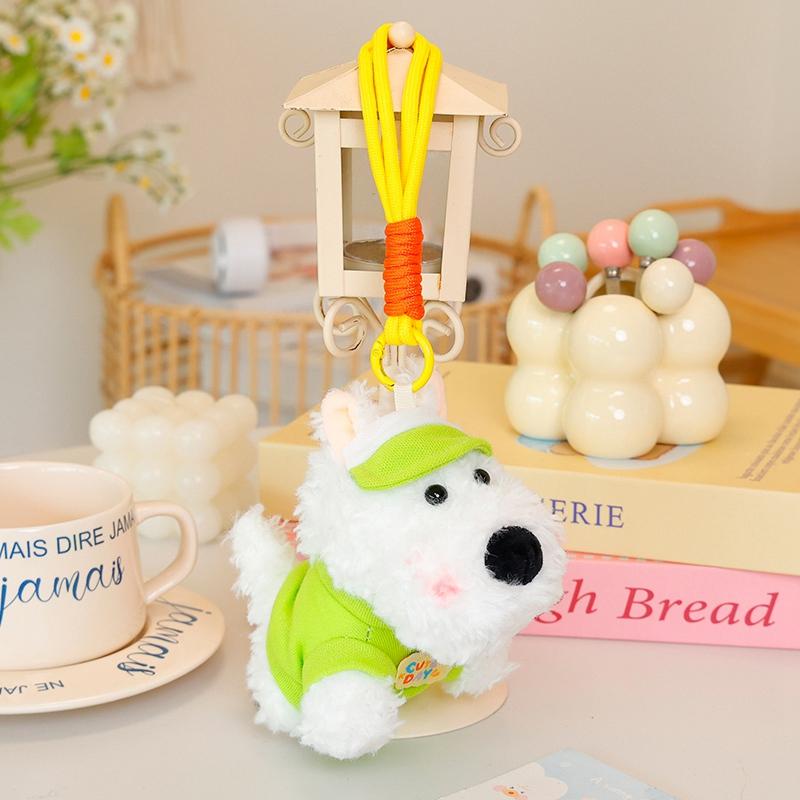 Kawali Puppy Plush Dog Toy Bag Decoration Keychain Pendant  Creative Stuffed Doll Cute West Highland Terrier Kid Birthday Gift