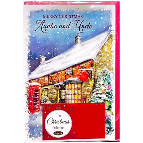 Simon Elvin Merry Christmas Auntie And Uncle Greetings Card (Pack of 12)