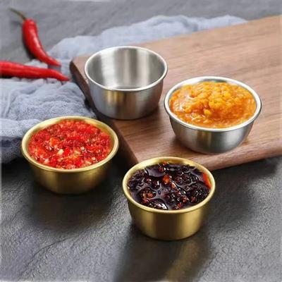 Small Seasoning Dish 304 Stainless Steel Kitchen Sauce Cup Ketchup Dipping Bowl Appetizer Plates Sushi Vinegar Soy Saucer Dish
