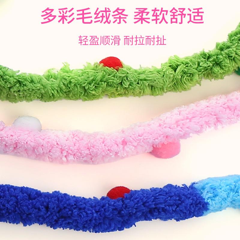 New Pet Products Colorful Plush Strips Funny Cat Stick Cat Toy Bell Decompression Interactive Cat Toy