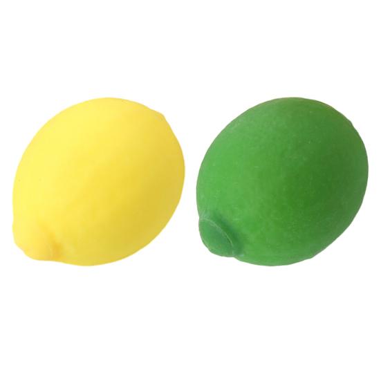 Stress Relief Simulated Lemon Toy Decompression Yellow Green Lemon Squeeze Stress Ball Anti-anxiety Simulation Fruit Sensory Fidget Toy