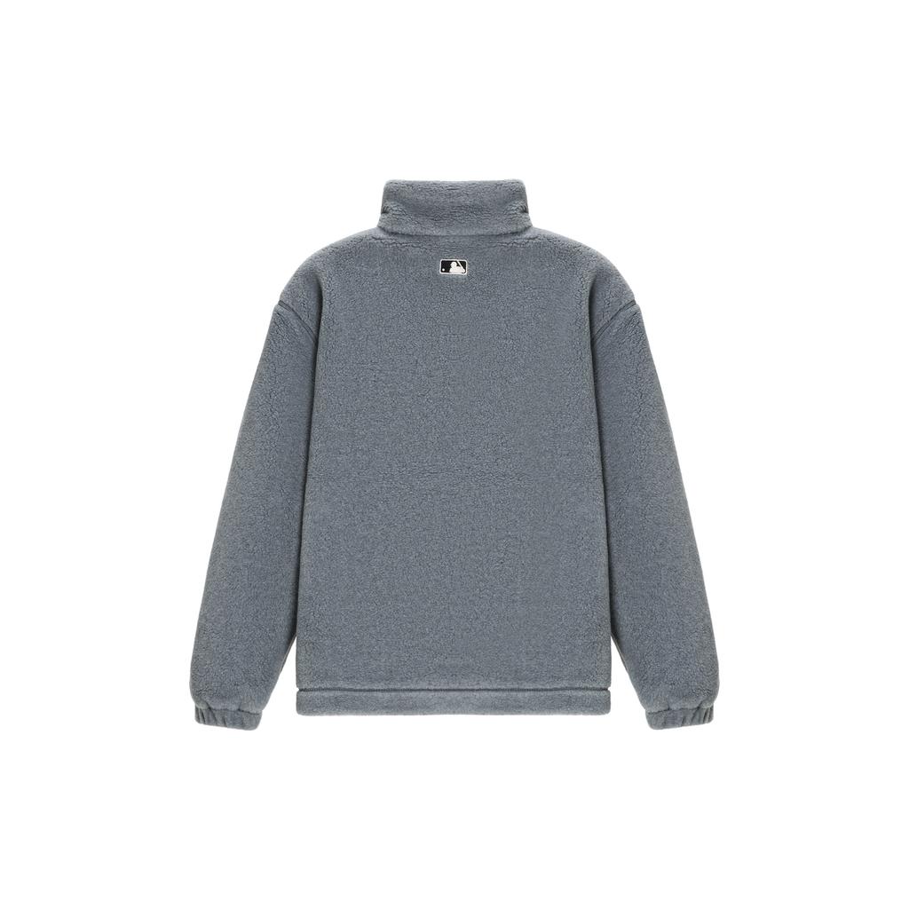 MLB Lamb Fleece Stand Collar Warm Windproof Jacket Unisex Jacket Gray 3AFDB0626-43GRS