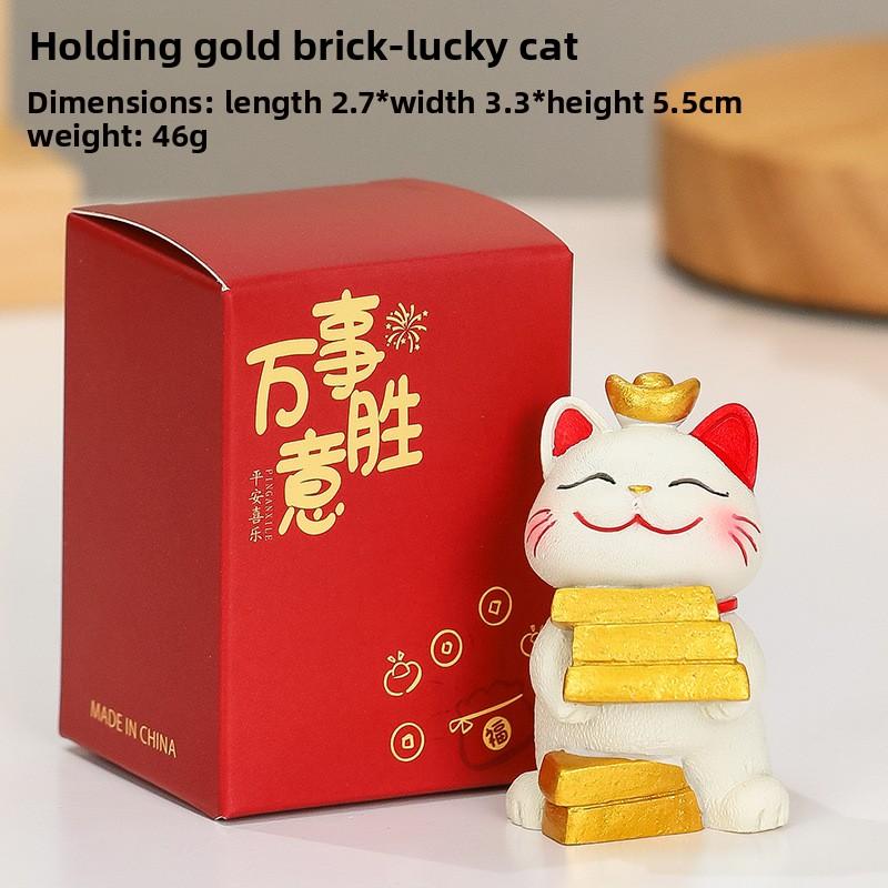 Cute Mobile Phone Stand Decoration Cute Maneki Neko Resin Office DeskCute Gift Decoration