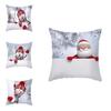 Cozy 18" Christmas Cushion Cover Featuring Cute Santa Claus And Snowman For Holiday Charm