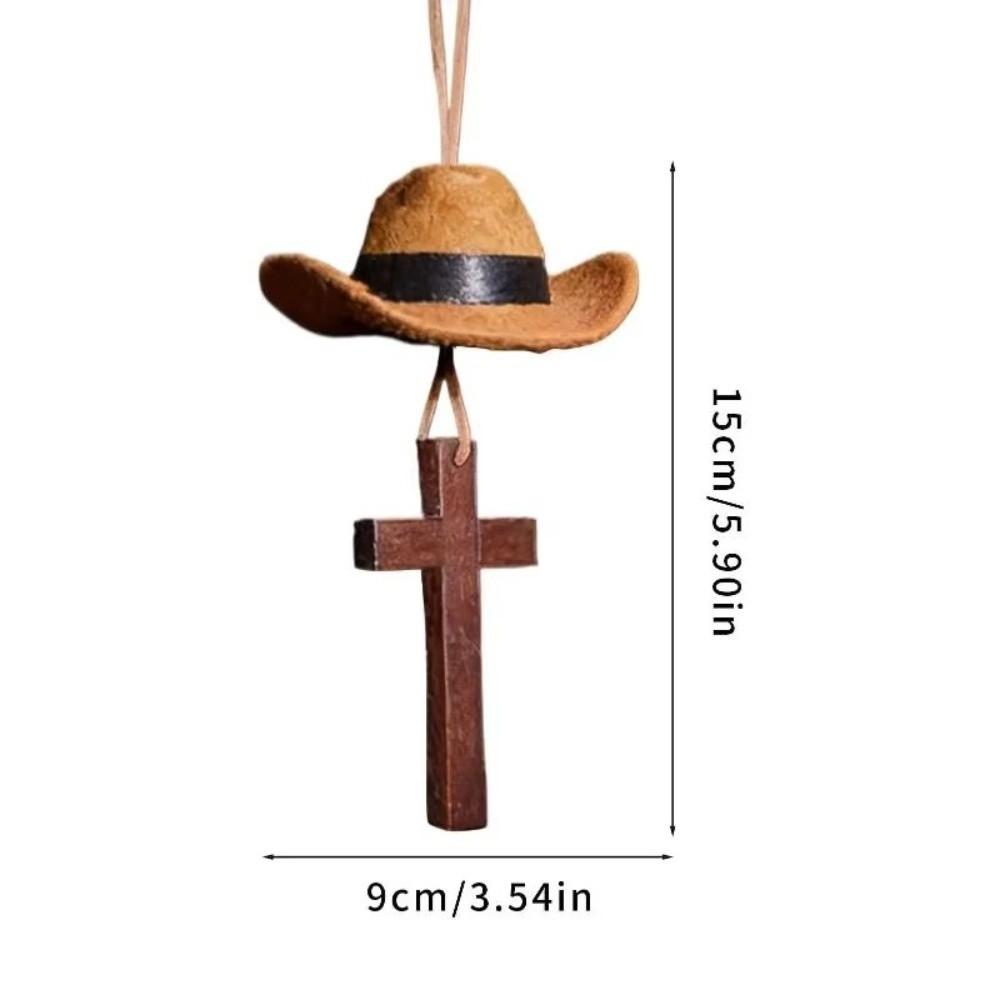 Lightweight Car Rearview Mirror Hanging With Pendant Car Hanging Ornament Cowboy Hat Charm Gift