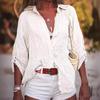 Women's Loose Fit Gray Long Sleeve Shirt
