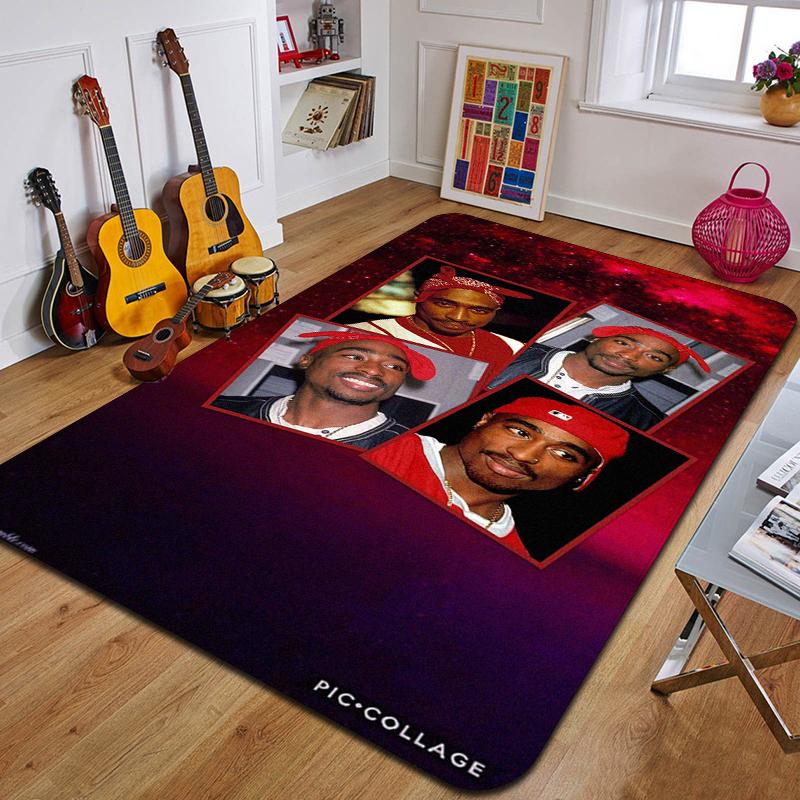 Kober s potiskem T-Tupac módní podložka na jógu dekorativní koberec do ložnice dekorativní podlahová rohožka do obývacího pokoje koupelny narozeninový dárek