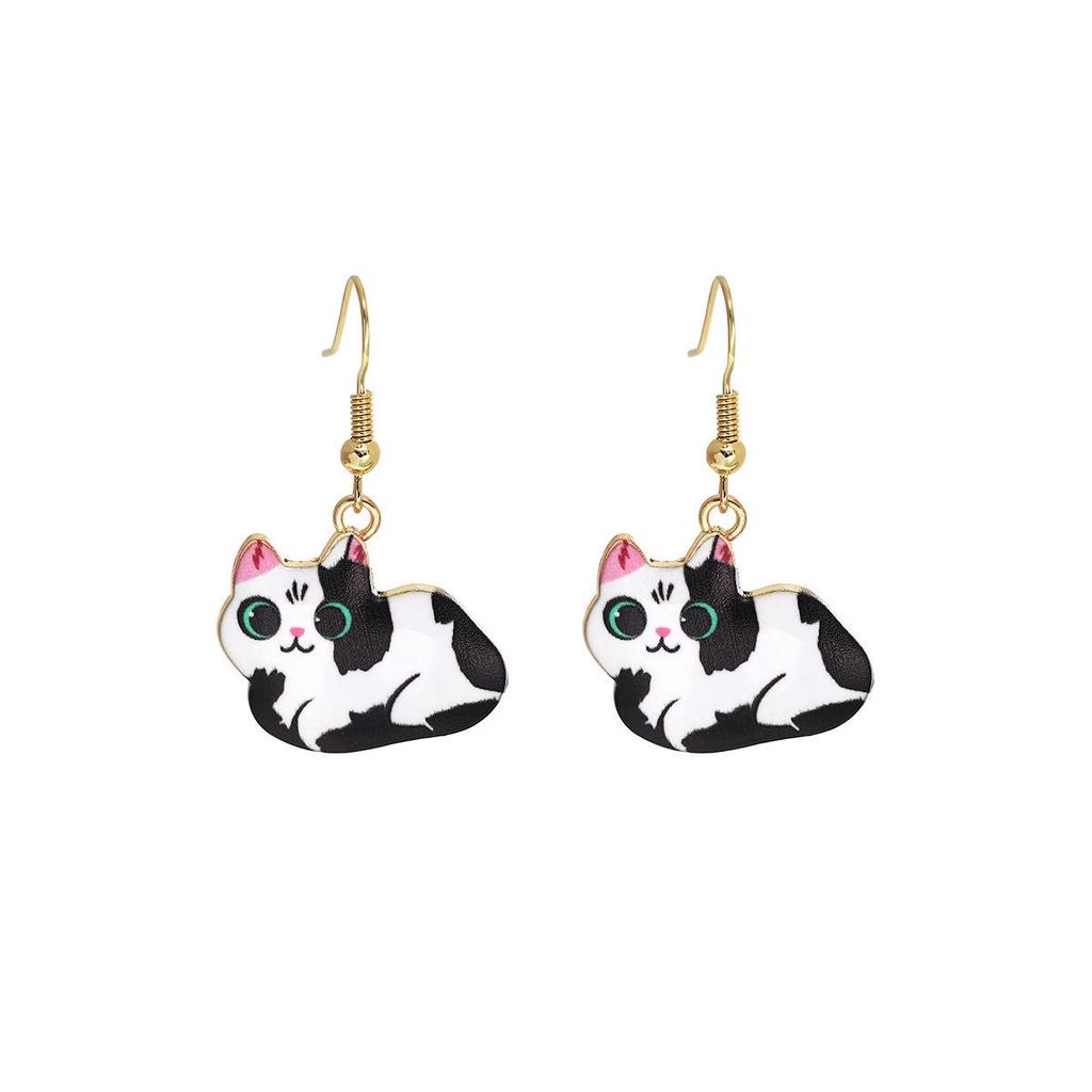 Cute Cartoon Kitten Earrings - Fun, Creative, and Fashionable Animal Drops In Japanese and Korean Styles for European and American Tastes.