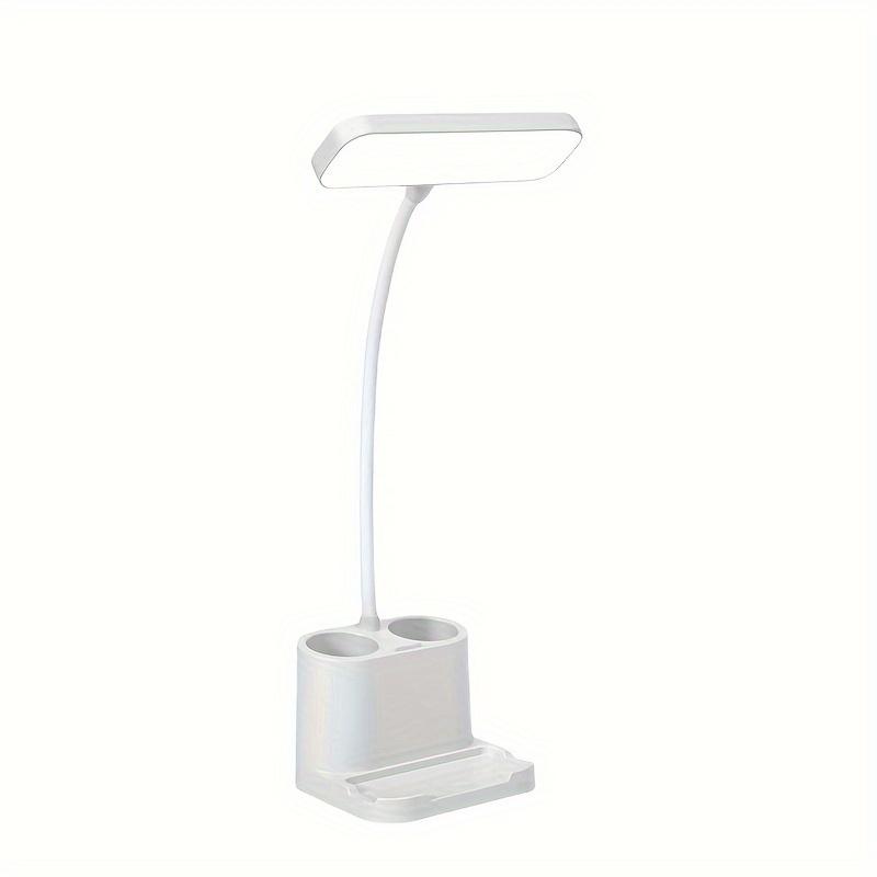 1PC Eye Care LED Desk Lamp with Pen Holder - USB Rechargeable, 3-tone Night Light for Students, Offices, Bedside Reading