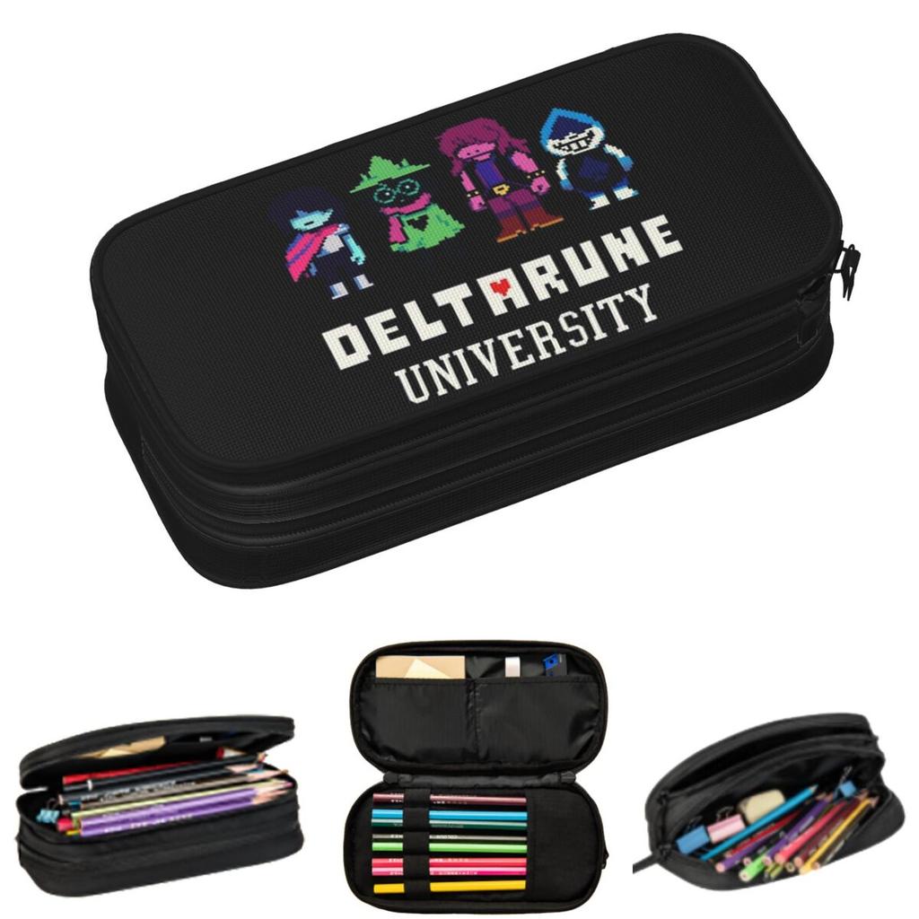 Deltarune Game Kris Susie Ralsei Pencil Cases for Student School Pen Box Pencil Bag Large Storage Pencil Pouch