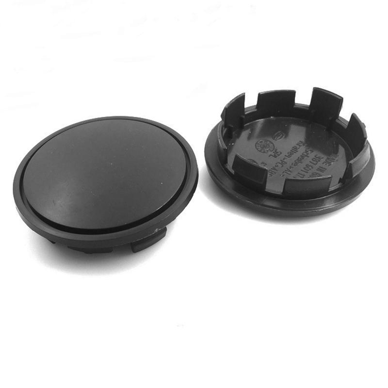 4Pcs/Set 65mm Car Wheel Center Hub Cap Black Chrome Blank Rim Cover No Logo Fit For V/W Auto Styling Replacement Accessories