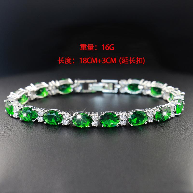 Multi-Colored, Summer Accessories Simple Crystal Colored Zircon Bracelet Does Not Fade Women'S Jewelry Colored Treasure Bracelet