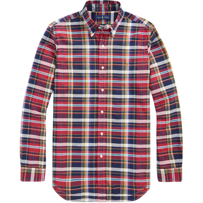 

Polo Ralph Lauren Клетчатая рубашка Оксфорд с длинным рукавом и вышивкой логотипа Pony для мужчин, многоцветная MNPOWOV16821748-999 XS