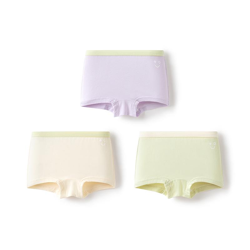 Balabala Girls' Cotton Boxer Shorts - 3-Pack, No-Wedgie, Skin-Friendly, Small to Large Sizes