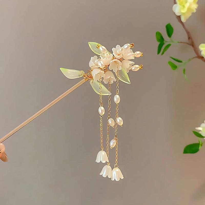 Elegant Floral Tassel Hair Accessory Chinese Retro Boutique Hair Styling Tool Holiday Party Dresses Women Hair Clips Hair Sticks