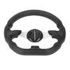 13in Steering Wheel Black PU Leather Racing Style Comfortable Grip Modification Steering Wheel Replacement for Car