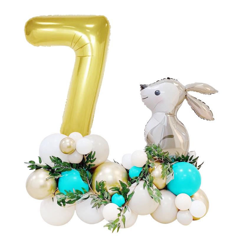 33 Grey Easter Bunny Balloons 40 Aluminum Film Balloons Happy Children's First Birthday Party