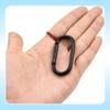 Carabiner, Small, Oval, Strong, 6 Spring Hooks, Black, Durable, Anti-Theft,