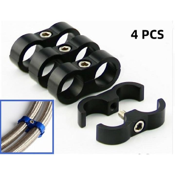 4x Универсальный зажим-кронштейн для разделения шлангов AN-10 AN10 19 мм, из нержавеющей стали, оплетенный, с ЧПУ