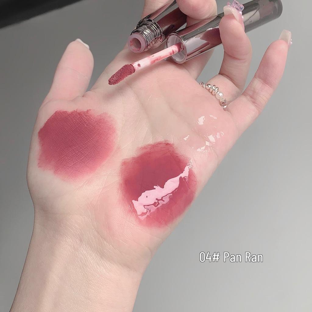 Dual-Effect Double-Headed Lip Glaze: Plump, Low-Saturation Pink Nude with Whitening Mirror Finish