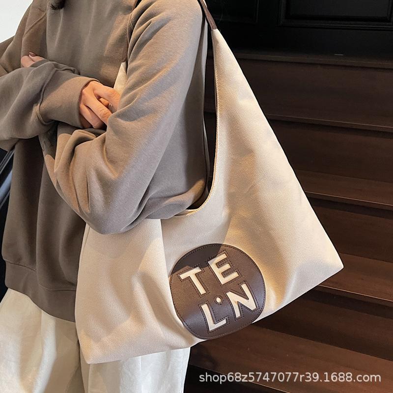 Canvas Casual Large-capacity Tote Bag 2025 New Fashion Niche Design Korean Version of Women's Bag