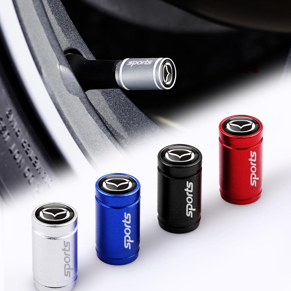 4pcs Metal Dustproof Car Tire Valve Caps Tyre Decoration Accessories For Mazda 2 3 5 6 Axela Atenza Speed 6 CX-3 CX-4 CX 5 CX-7 tnjbq20