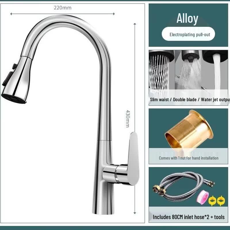 Xibaomu Pull-Out Kitchen Faucet, Hot & Cold with Swivel Spray