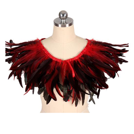Feather Shawl Bright Color Halloween Parties Cloak Wear As Skirt or Shawl Gothic Style Shawl with Lace-Up Ribbon Costume Accessory