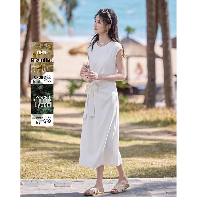 Linen Lyocell Relaxed Slimming Vest Dress S