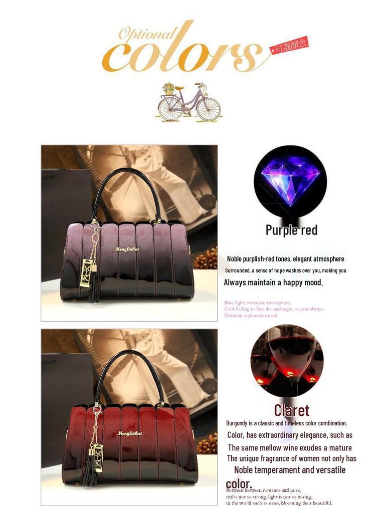 Luxuriöse 2025 Stilvolle Patchwork-Handtasche: Vielseitige Damen Umhängetasche & Mom Bag aus echtem Leder