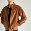 Nike Logo Embroidered Corduroy Jacket With Zip And Turn-Down Collar Men Jackets Brown DX9071-270