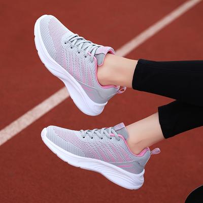 Motesportssko for kvinner sommer 2024 Komfortable snøresko Fritidssko med tykk såle Løpesko i mesh Zapatillas De Deporte