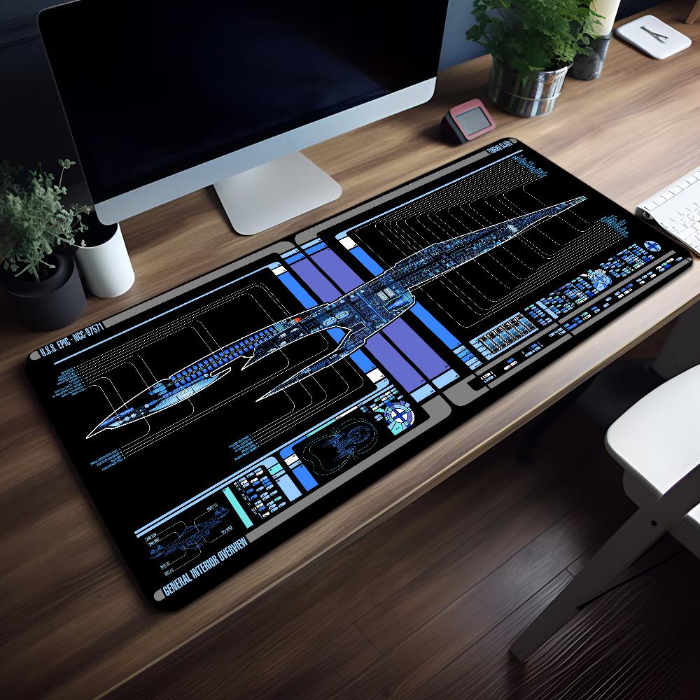 Starship Blueprint Cabine Star Ttrek Mouse Pad Nonslip Thickened Large Writing Lockedge Office Student Gaming Cushion Mousepad