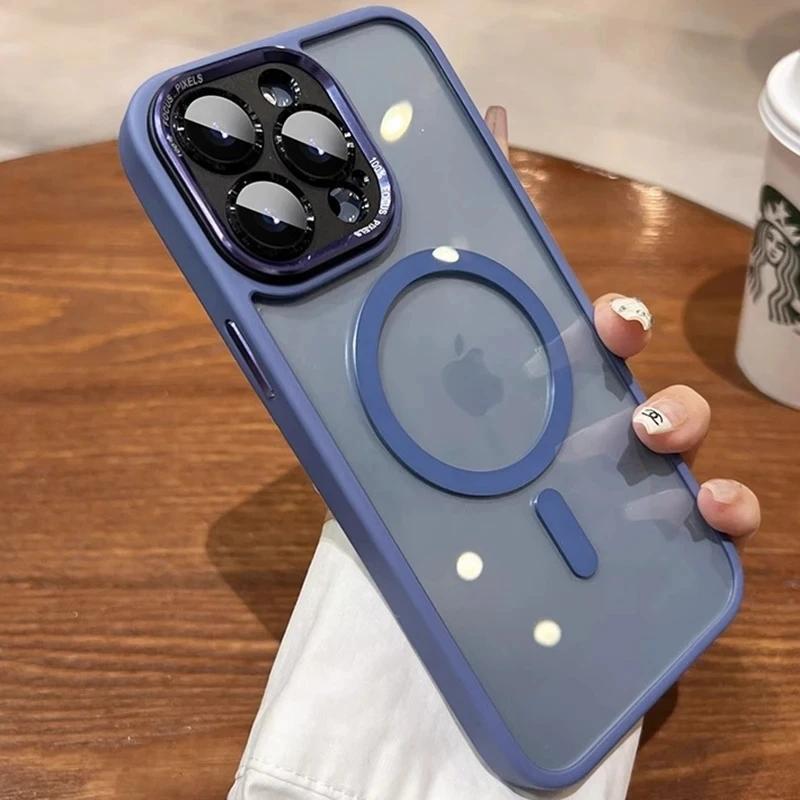 Luxusní transparentní pouzdro na telefon Magsafe pro iPhone 11 12 13 14 15 Pro Max 15 Plus Wireless Charge Hard Back Čirý nárazuvzdorný kryt