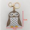 High-End Owl Charm Leather Key Accessory with 3D Cotton Design