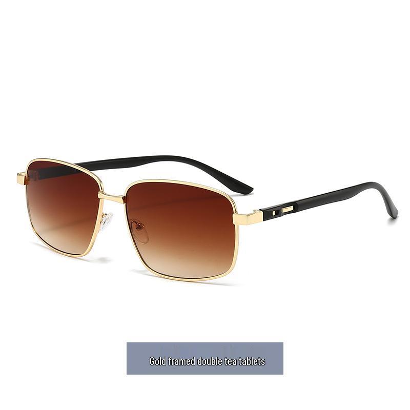 Men s Retro Metal Square Frame UV Protection Driving & Fishing Sunglasses