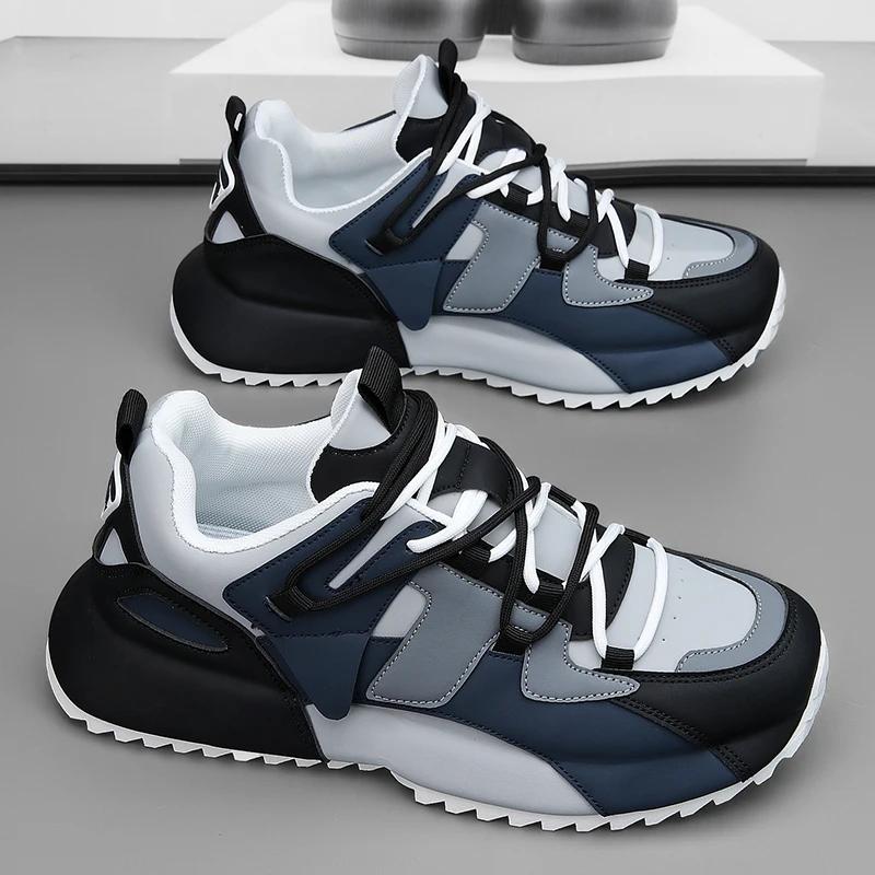 Modische klobige Turnschuhe für Herren, Winter, Plüsch, warme Schneeschuhe, modisch, lässig, Obermaterial aus Mikrofaserleder, erhöhte interne Plattform, Sportschuhe