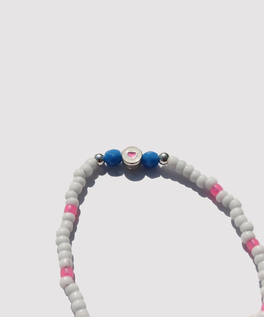Bonbeau Soul Heart Charm Glass Beads Bracelet Colored Heart Charm Point Glass Beads Bracelet