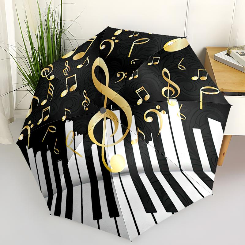 

Tai Chi Music Notes Utomatic Folding Umbrella: Compact 8-rib Design For Outdoor Travel Daily Compact Umbrella Festive Gift