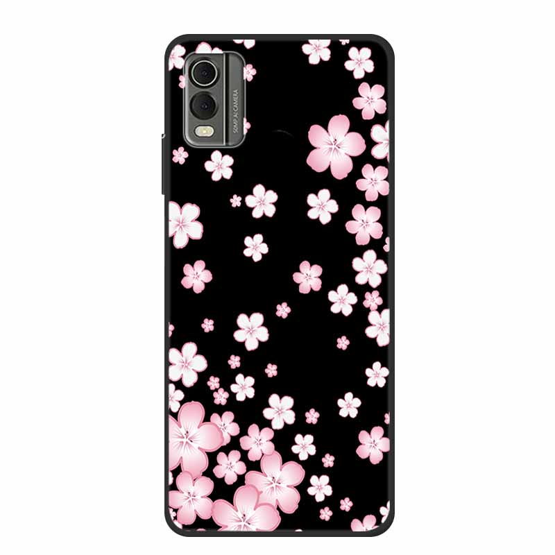 Pentru husă Nokia C32 6,5" Husă spate din silicon moale TPU de lux Carcase pentru telefon pentru NokiaC32 Protector drăguț Rezistent la șocuri Flori Capa