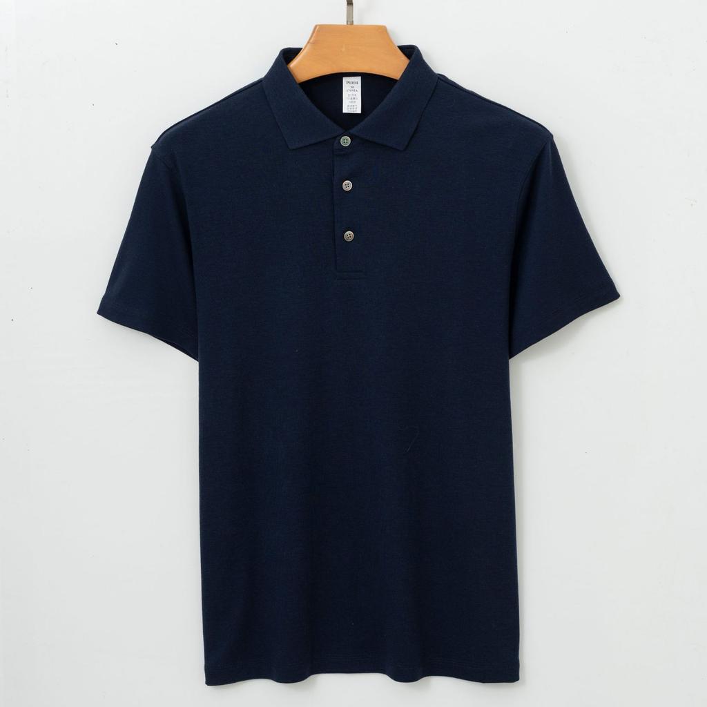 Luxury Thick Men's Short-sleeve T-shirt Casual Lapel Minimalist Lightweight Breathable Summer Casual Business T-shirt Minimalist Breathable Tops