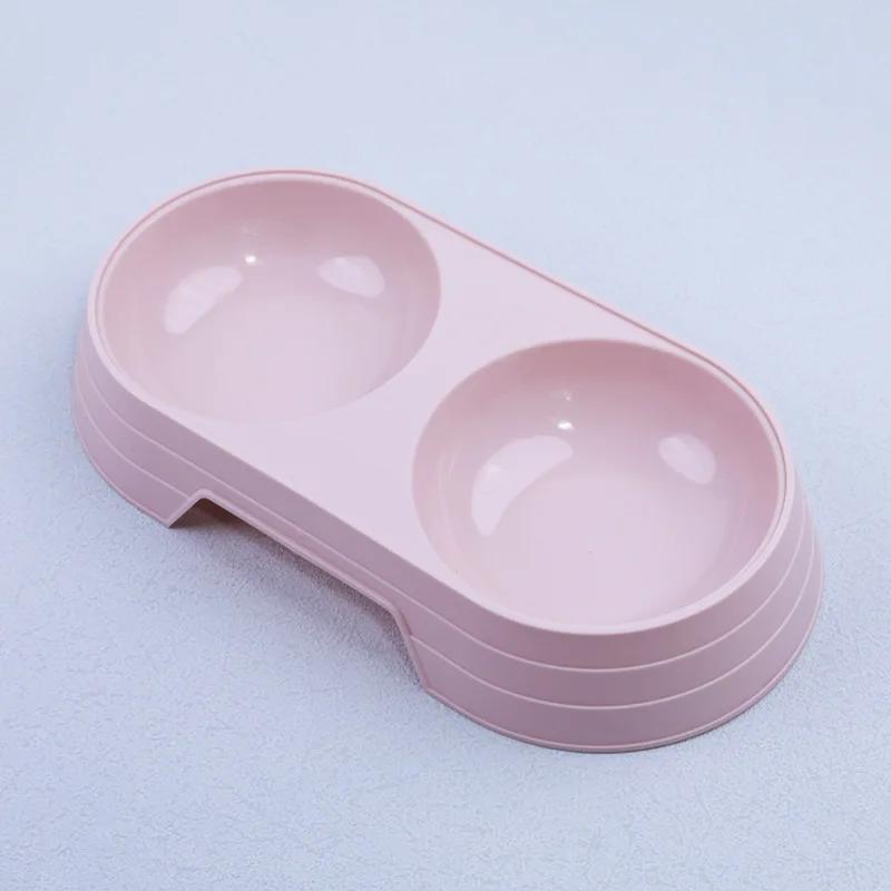1pc Pet Bowl Round Double Fashionable Simple and Easy To Clean Macaron Color Pet Food Bowl Universal Cat and Dog Pet Supplies