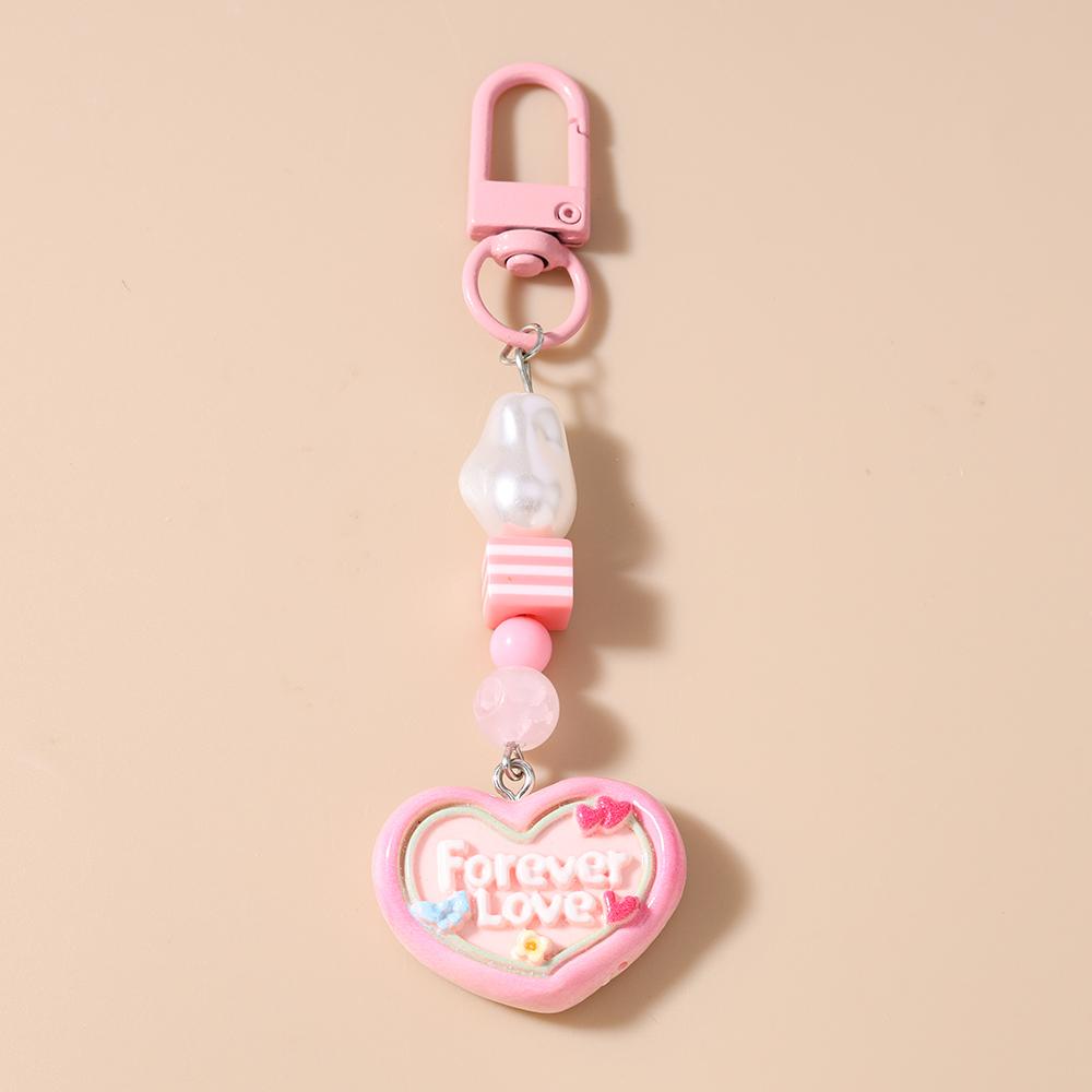 

Cute Star Love Heart Keychain Women Girls Pear Beads Key Ring Pendants for Handbag Charms DIY Key Chain Jewelry Gifts