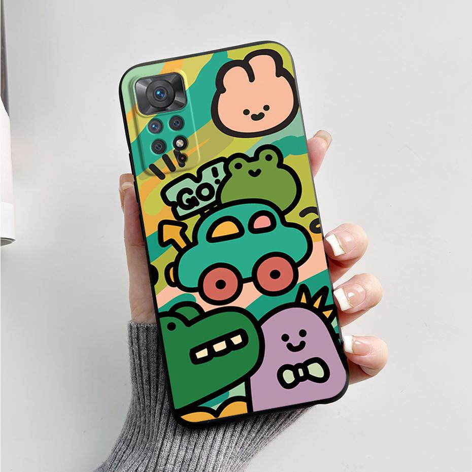 For Redmi Note 11S Note 11 Pro 5G 4G Case Cute Rabbit Panda Protector Fundas Cover For Redmi Note 11 note11E Silicone Phone Case