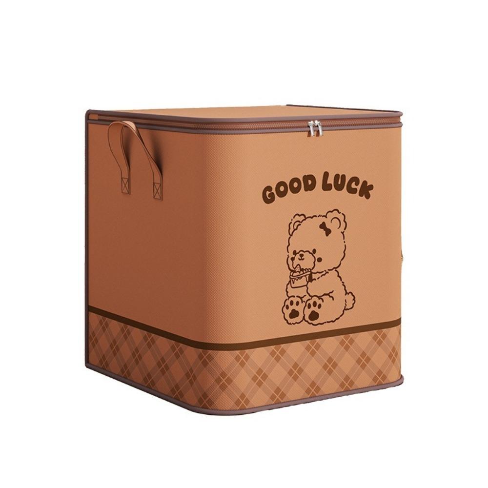 Bear Pattern Luggage Moving Bag Non-woven Fabric Luggage Clothes Organizer  Dormitory L коричневый